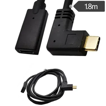 Auksas Tipas-C USB 3.1 Male USB-C Moterų 90 laipsnių Pratęsimo Duomenų Kabelis Extender Laido Grįžtamasis Dizaino 10Gb/s 0.3 m, 0,6 m, 1m 1,8 m