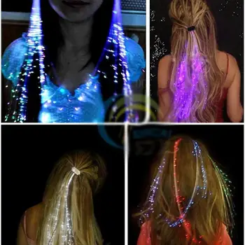 5vnt LED Mirksi Plaukų Pynimo Žėrintis Novetly Fluorescentinė Staigius Plaukų Papuošalas Merginos Led Žaislai, Kalėdų, Naujųjų Metų Šaliai Dovana