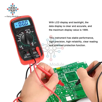 XL830L Multimetras LCD Apšvietimas Nešiojamų AC/DC Ammeter Voltmeter Ohm Įtampos Testeris, Matuoklis Multimetro Kišeninis Skaitmeninis Testeris
