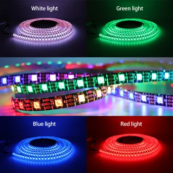 LED Juosteles WS2812B ws2812 IC RGB individualiai adresuojamo 5050 led juostelės šviesos diodų atsparus Vandeniui lankstaus neono, led juostos lempos DC5V