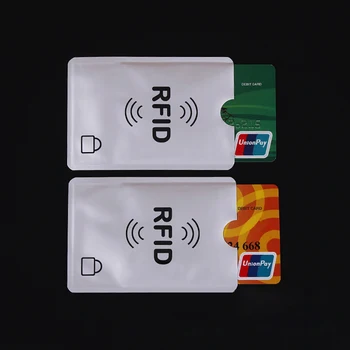 SANWOOD 10vnt Nešiojamų Anti-Scan Kredito RFID Kortelės Apsaugos Anti-Magnetinis Laikiklis Maišą Apsaugoti kortelės kreditinės Kortelės, piniginės aliuminio