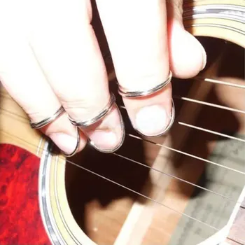 4Pcs Gitara Kirtikliai Metalo Piršto Žiedą Apsaugos Plektras Nykščio Smiliumi Kirtikliai Gitara, Bosinė