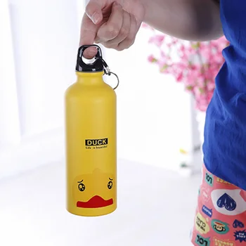 500ML nerūdijančio plieno vaikų virdulys nešiojamų lauko kelionių sporto gėrimo butelis su kablio dangtelis nepralaidžiose plieno butelis