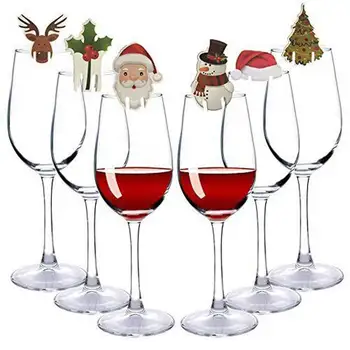 10vnt/daug Namų Lentelės Vietą Korteles Kalėdų Santa Hat Vyno Stiklo Apdaila Naujųjų Metų Šaliai Tiekia Kalėdų Dekoracijos