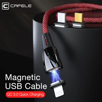 Cafele Naujausias QC 3.0 Magnetinio Micro USB Kabelis iPhone Magnetinio USB Tipo C Įkrovimo Kabelis 
