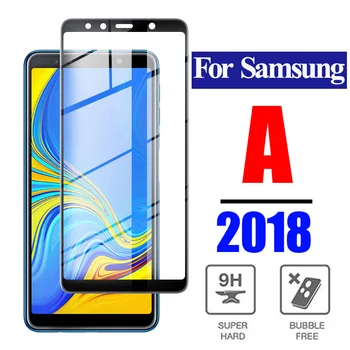 Visiškai Padengti Grūdinto Stiklo Samsung A6 A7 A8 A7 2018 Stiklo Screen Protector For Samsung Galaxy A5 2016 J4 J6 Plius 2018 Stiklo