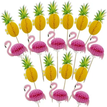Baby Shower Flamingo Ananasų Pyragas Topper Havajų Flamingo Šalis Dekoro Gimtadienio Šeimai Šalis Apdaila -C