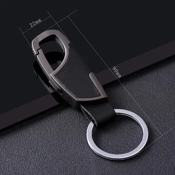 Naujas mados juvelyrikos, metalo keychain vyrų automobilių paprasta, odos ir metalo lydinių sagtis vyrų juosmens automobilio pultelio klavišą žiedas
