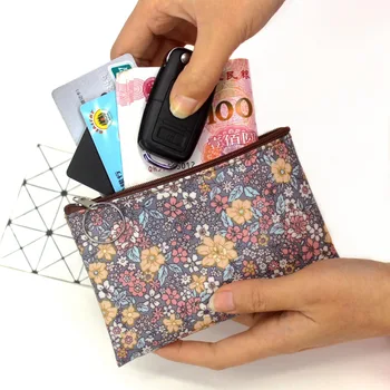2019 atsitiktinis derliaus mažų gėlių monetos rankinėje vandeniui medvilnės Audinio mažas kvadratas dėklas kortelės turėtojas moterų mini piniginės mergina krepšiai