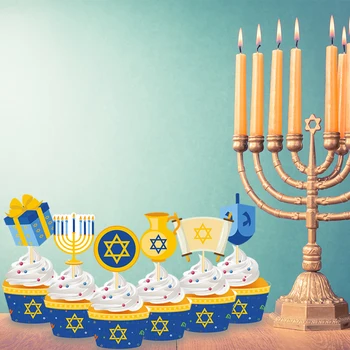 Laimingas Hanukkah Šalies Cupcake Wrapper 