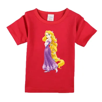 2021 Vasaros Mados Princesė Rapunzel Kūdikių Drabužiai mergaičių Marškinėliai Vaikams Medvilnės Atsitiktinis Marškinėliai Vaikams Viršūnes Tee