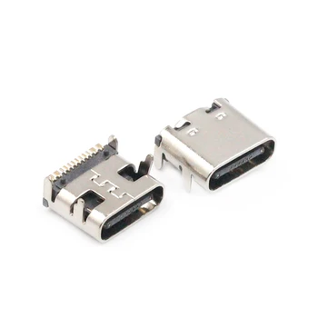 10VNT SMT USB 3.1 Tipas-C 16pin female jungtis Mobiliųjų Telefonų Įkrovimo uosto Krovimo Lizdas Vilkti kojas plug