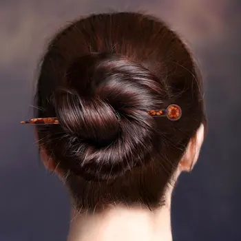 6 Gabalus 13cm Mados Kinų Stiliaus Moterų plaukų segtukai Spausdinti Mediniai Plaukų Lazdos Hairwear Plaukų Lazdos Grožio, Plaukų Segtukai, Aksesuarai