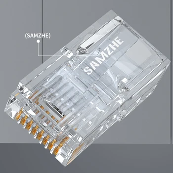SAMZHE Cat6 RJ45 Modulinis Kištukas 8P8C lizdas, Ethernet Kabelis,Auksą, Padengtą 1Gbps CAT 6 Gigabit Urmu Ethernet Fiksavimo Jungtys