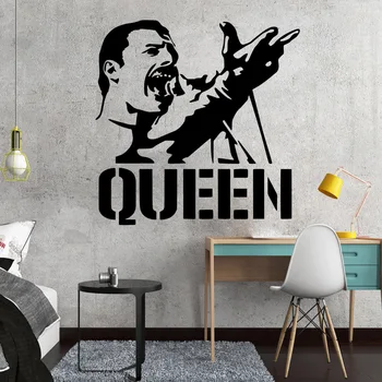 Muzikos Freddie Mercury Karalienę Juostoje Kambarį Apdaila Decal Miegamasis Namų Dekoro Muzika, Rokas Tapetai, Vinilo Sienos Lipdukas