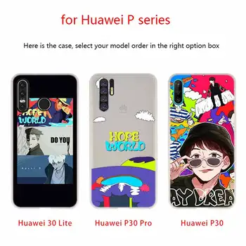 Telefoną Atveju Huawei P40 P9 P10 P20 30 Lite Atvejais, Pro P Smart 2019 M., Viršelis Minkštas Viršelis Bangtan Berniukai Tikiuosi Pasaulyje