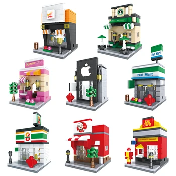 Kawaii Mini Gatvė Miestas 3D Parduotuvėje, Kavinėje 