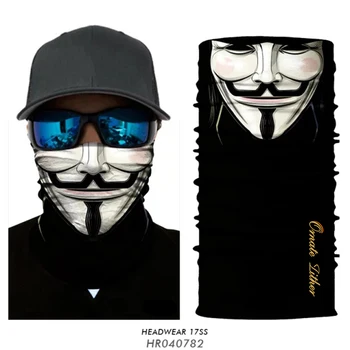 3D braga cuello Bufanda Hombre Bandana Mascarillas Anonimas Helovinas Motociklų Mėgėjas veidui Balaclava V for Vendetta Mask