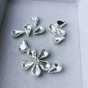 Vestuvių dekoravimas sidabro aukso vandens lašelius akmuo, stiklo karoliukai,50pcs/aikštelė,aukštos kokybės 10mm kristalų, cirkonio, 