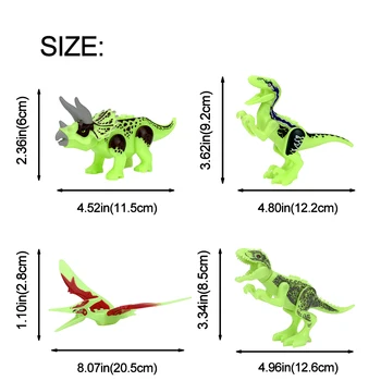 Šviesos Dinozaurų Žaislai Vaikams Juros periodo Tyrannosaurus Švyti Tamsoje Blokai Švietimo Žaislas, Dovana, Namų Puošybai