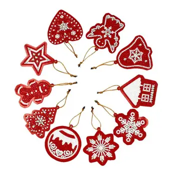 10vnt Rankų darbo Kalėdų Medžio Karolius Vienos pusės Specialios Formos Deimantų, Tapyba, Papuošalai Kalėdų Dekoratyviniai Aksesuarai dovanos