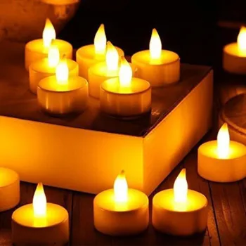 6Pcs/Set LED Arbata Šviesos Žvakės Realus Baterijos Flameless Žvakės Vestuvių, Gimtadienio Dekoro Žvakės