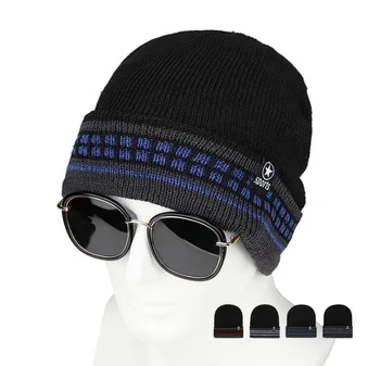 Koralų Vilnos Šalikas Skrybėlės Žiemos Beanies Minkštas Už Mens Juoda Šiltas Kvėpuojantis Vilnos Megztos Žieminės Kepurės Raidę Dukart Sluoksnių Kepurės