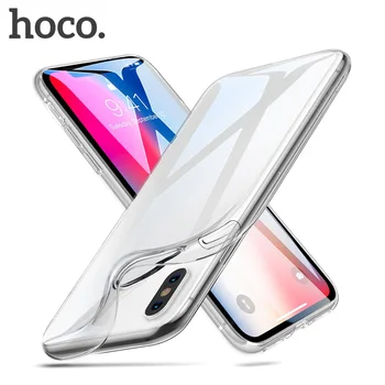 HOCO Originalus Aišku, Minkštos TPU Case for iPhone X XS Skaidrus Apsauginis Dangtelis Ultra plonas Apsaugos 