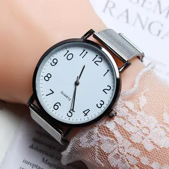 Mada Moterims Žiūrėti Kvarco Plieno Tinklelio Juostos Paprasta Arabų Studentų Skaičius Laikrodžiai Ponios Laikrodis Reloj Mujer