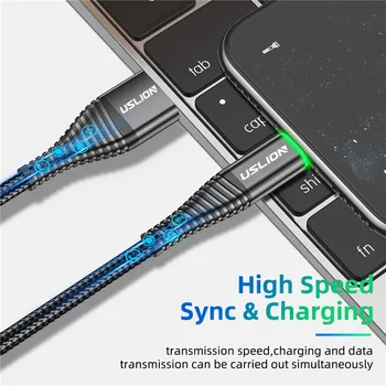 USLION 2m Micro USB Laidas, Greito Įkrovimo Samsung 