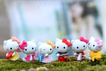 Animacinių filmų gyvūnų kawaii bowknot katė sodo duomenys pasakų sodo miniatiūros sumažinti kačių žaislai miniatiūriniai aksesuarai, namų dekoro