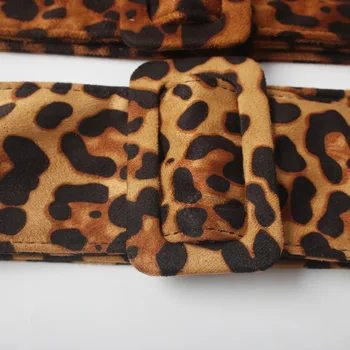 Naujas Netaisyklingos Kvadrato Sagtis Kaspino Juostos Moterų Diržas Mados Leopard Deerskin Aksomo Dekoratyvinis Kostiumas Suknelė Juostos Banga