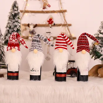 Kalėdų Dekoracijos Namų Santa Claus Vyno Butelis Padengti Sniego Kojinę Dovanų Turėtojai Kalėdos Navidad Dekoro Laimingų Naujųjų Metų