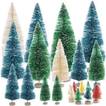 Mini Eglutę Amatų Miniatiūriniai Sizalio Medžių Butelis Teptuku Medžių Dirbtinės Kalėdų Eglutės Navidad Kalėdinė Dekoracija