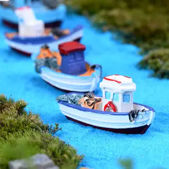 Mini Paplūdimį, Valtis Lėlių Pasakos Sodo Statulėlės/Miniature 
