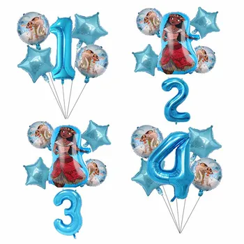 Moana balionai 1 set 32 colių mėlyna Skaičius balionas prekių Mielas Princesė moana temą gimtadienio apdailos vaikams, žaislai, dovanos