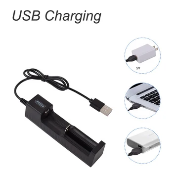 Universalus 1 lizdas Baterija USB Įkroviklis adapteris LED Smart Chargering už Įkraunamas Akumuliatorius Li-ion 18650 26650 14500