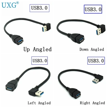 90 Laipsnių USB 3.0-2.0, vyrų ir moterų Adapterio Kabelį Kampas USB 3.0 Išplėtimo Extender Greitai Perdavimo Kairė/dešinė/Aukštyn/Žemyn laido