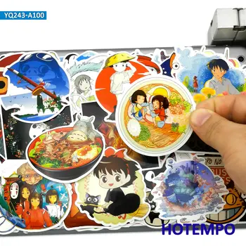 100vnt Manga Hayao Miyazaki Klasikinis Mielas Anime Filmą Lipdukai Žaislas Vaikas Mobilųjį Telefoną, Nešiojamąjį kompiuterį Bagažo Riedlentė Animacinių filmų aplinkosaugos ¾enklelis