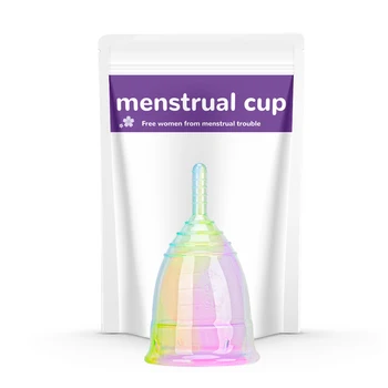 1/2VNT Spalvinga Menstruacinis Puodelis Medicininės kokybės Silikono Menstruacijų Taurės moterų Higienos Copa Menstruacijų Lady Cup Laikotarpį Taurės Moterų