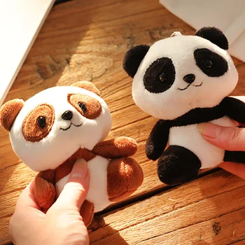 Mielas Panda Gyvūnų Lėlės 10CM Kūdikių Pliušiniai Žaislai 4 Spalvų pagrindinių grandinės žiedas, Pakabukas Pliušiniai Žaislai Vaikams Dovanų