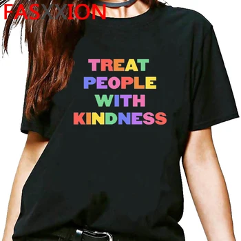 Harry Styles Gydyti Žmones su Kidness T-shirt Moterims, Vaizduojamojo Linijos Marškinėliai Harajuku Estetinės Marškinėlius Ullzang Viršuje Tees Moteris