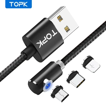 TOPK L-Line1 90 laipsnių Magnetinio USB Kabelis, skirtas 