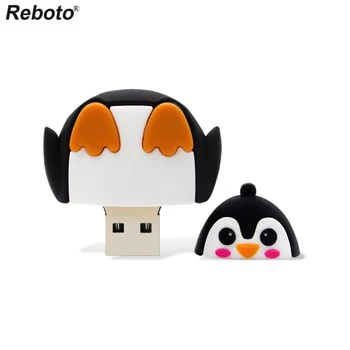 Reboto animacinių filmų gyvūnų usb flash drive mielas pingvinas pelėda fox pendrive usb 32GB 64GB pen drive 16gb usb 
