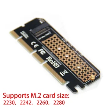M. 2 SSD PCIE Adapteris Aliuminio Lydinio Korpuso LED Plėtros Kortelę ar Kompiuterio Adapteris Sąsaja M. 2 NVMe SSD NGFF, Kad PCIE 3.0 X16 Stove