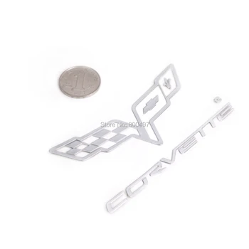 Naujausias 3D Automobilių Kamieno Nikelio Lydinio Ženklelis Emblema Lipdukas Priedai, Klijai Optikos Ženklelis Corvette Stingray Didžiojo Sporto Z06