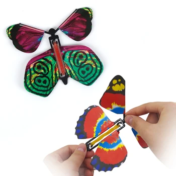 9 VNT Žaislas Puikus Siurprizas Vaikų Magija Prop Pasakų Plaukioja Knygos Butterfly Gumos Juosta Varomas Vėjo Iki Drugelis