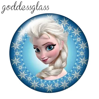 Disney Princesė Elsa Anna Olaf Merginos 10vnt 12mm/18mm/20mm/25mm Turas foto stiklo cabochon butas atgal Karoliai Padaryti išvadas