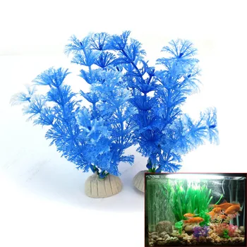 2vnt Plastiko Dirbtinius Vandens Augalai, Piktžolės Povandeninį Žuvų Bakas Kraštovaizdžio Akvariumo Dekoras Apdailos Ornamentu Priedai