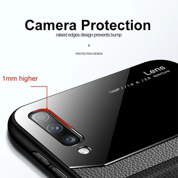 Telefono dėklas Samsung Galaxy A51 A71 A91 A81 PC Gruoblėtą Odą-Modelio Retro Odos Padengti Samsung A10 A20 A30 A50 A70 Atvejais
